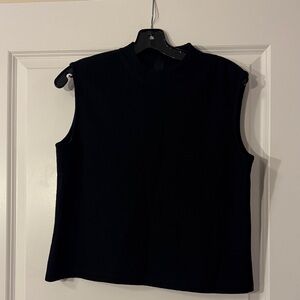 St. John Black Sleeveless Muscle Tee